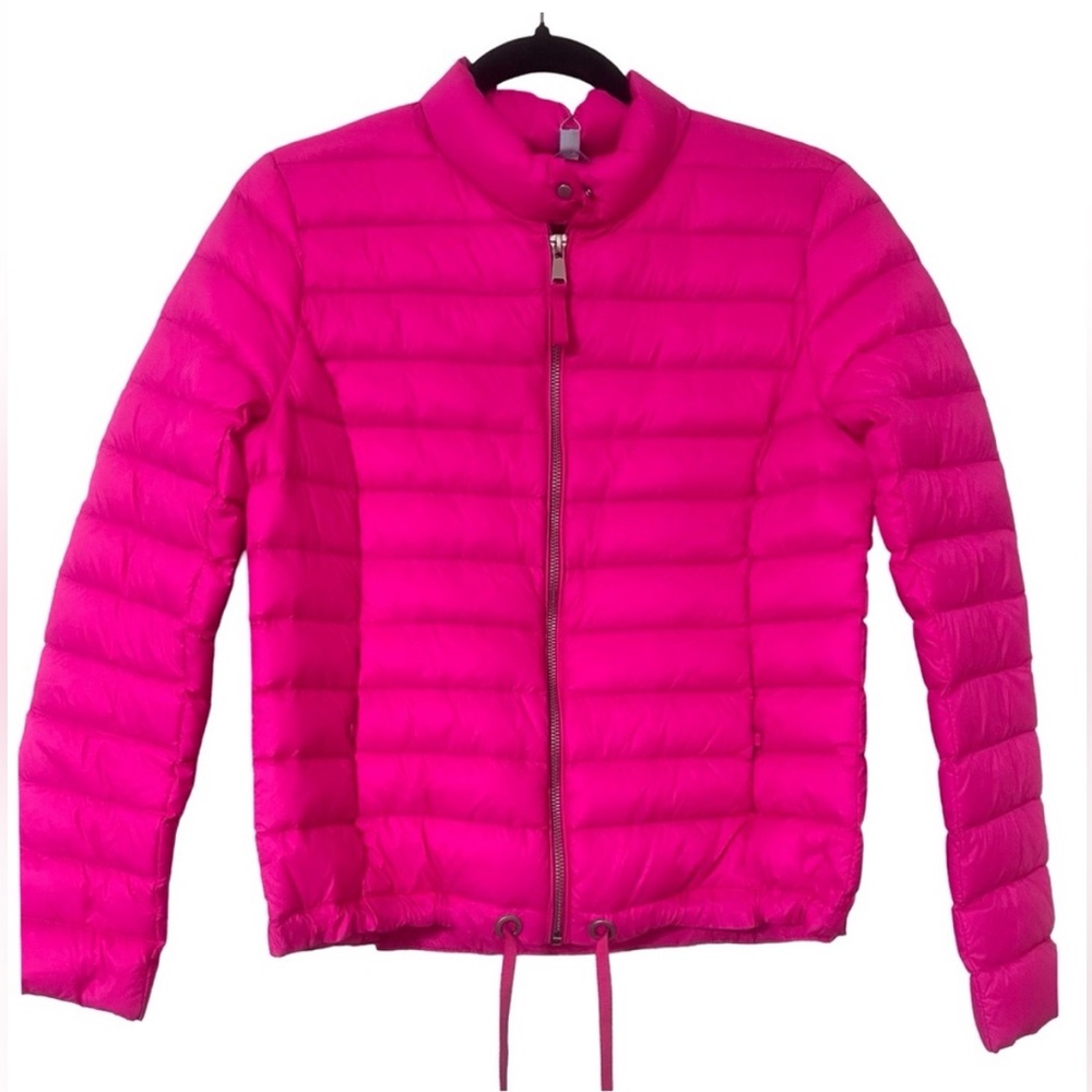 NWOT Antonio Melani Hot Pink zipup Puffer Jacket size M